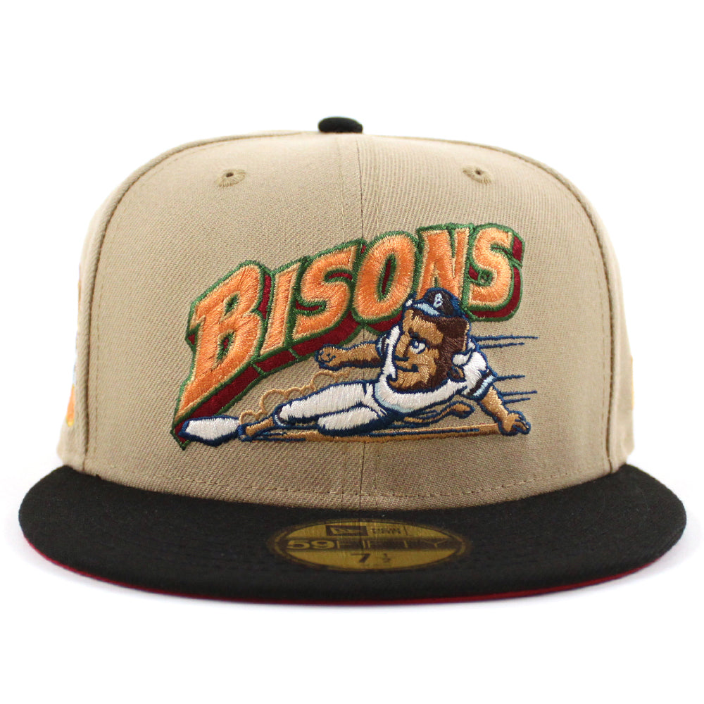 Bison Cap BUFFALO BISONS BISONS 25 Patch New Era 59Fifty Fitted Hat (CAMEL BLACK ...