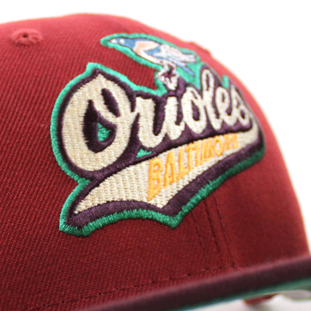 Baltimore Orioles 1993 All Star Game 59FIFTY New Era Fitted Hat (Brick Maroon Emereld Under BRIM) 7 1/2