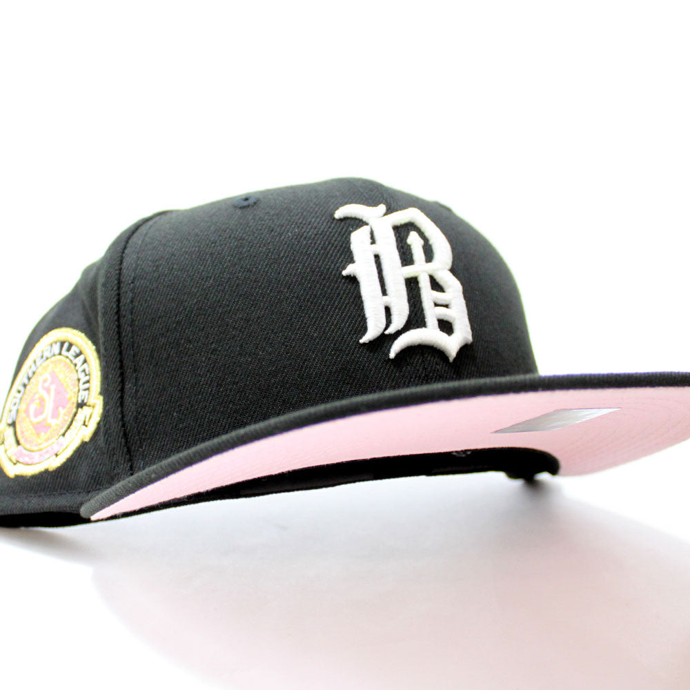 Birmingham Barons Southern League Patch New Era 59Fifty Fitted Hat (Black  Pink Under Brim)