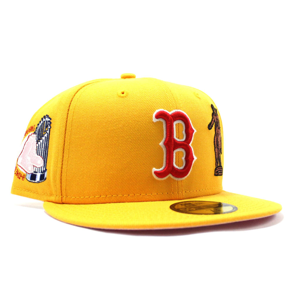 Boston Red Sox 8 World Series Champions New Era 59Fifty Fitted Hat (Glow in  the Dark Logo Yellow Pink Under Brim)