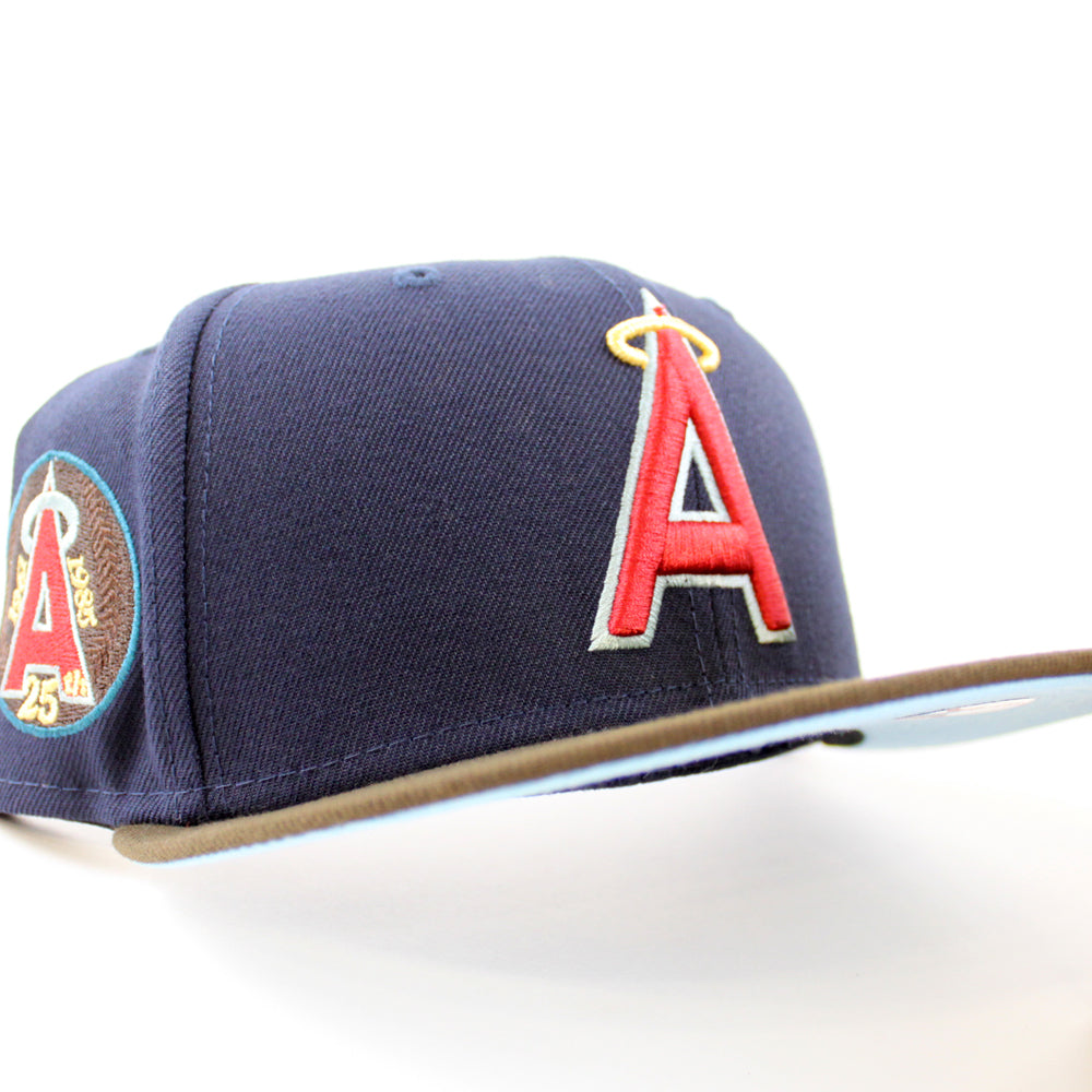 California Angels 25th Anniversary New Era 59FIFTY Fitted Hat (Night Shift Navy Walnut Doscientos Blue Under BRIM) 7