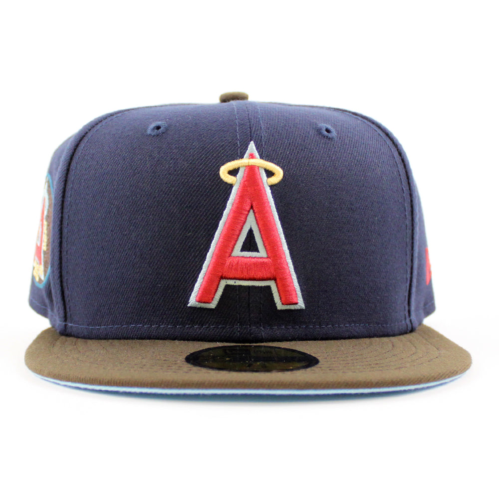 Los Angeles Angels New Era White Logo 59FIFTY Fitted Hat - Navy