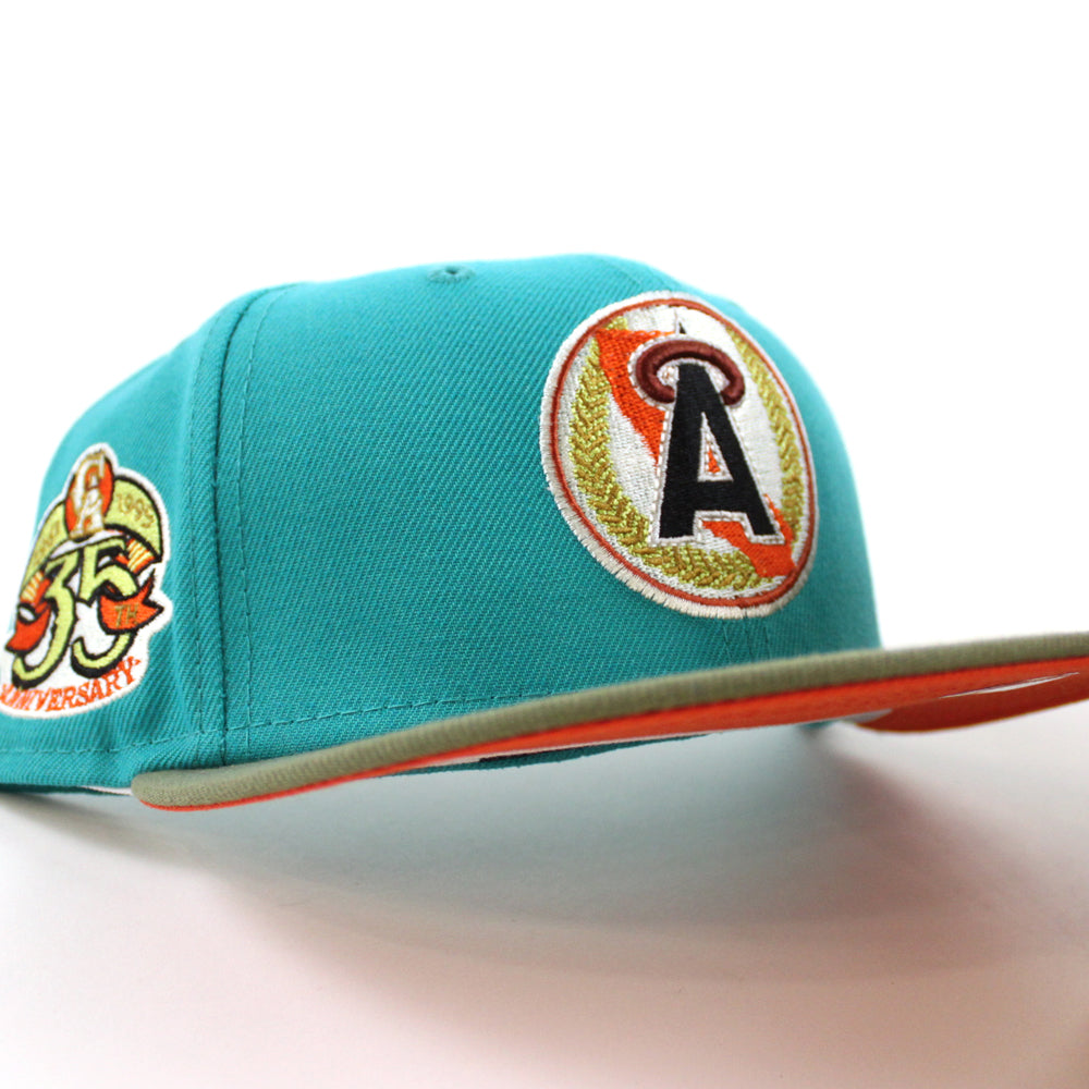 California Angels 35TH Anniversary New Era 59Fifty Fitted Hat (TEAL BR –  ECAPCITY