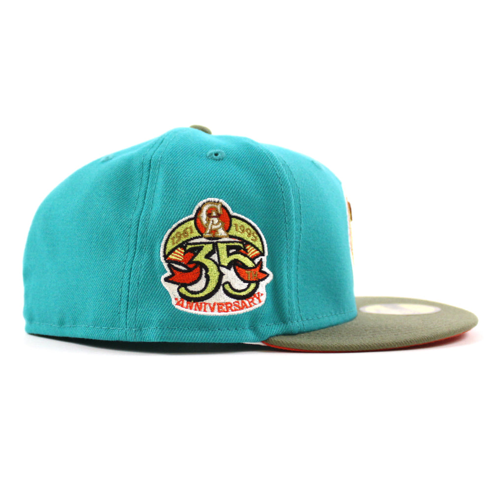 New Era California Angels Retro Golden Rare 59Fifty Fitted Hat Size 7 3/8