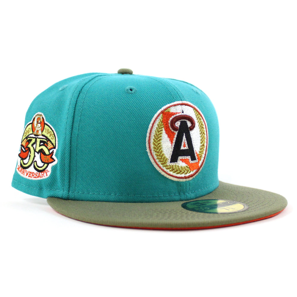 California Angels 35TH Anniversary New Era 59Fifty Fitted Hat (TEAL BR –  ECAPCITY