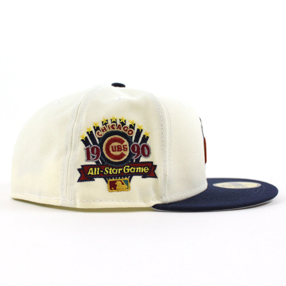 New Era Chicago Cubs Capsule Chrome 2.0 1990 All Star Game Fitted Hat 59FIFTY Fitted Hat White/Blue