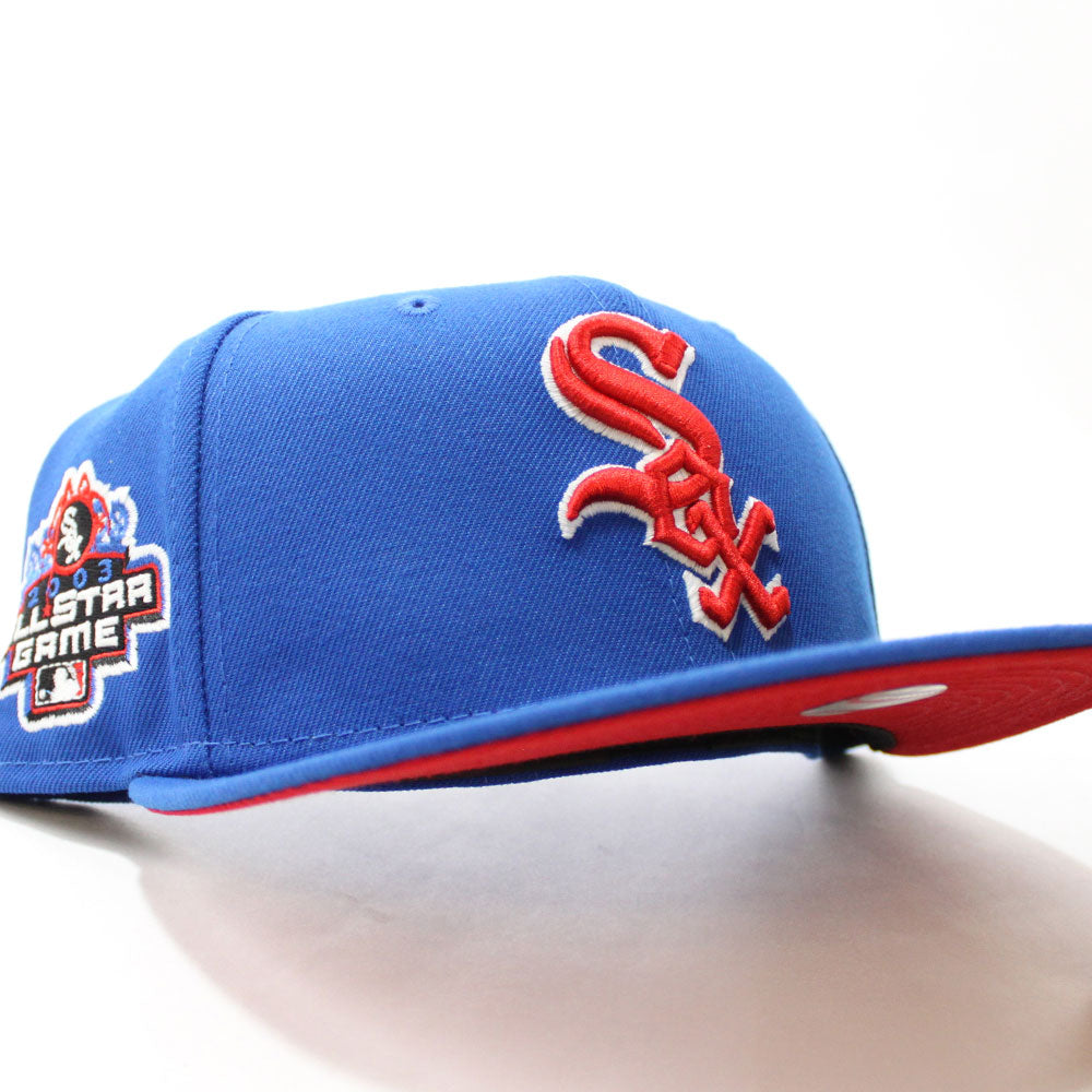 New Era 59FIFTY Chicago White Sox Logo Patch Jersey Hat- Light Blue, Red Light Blue/Red / 7 3/8