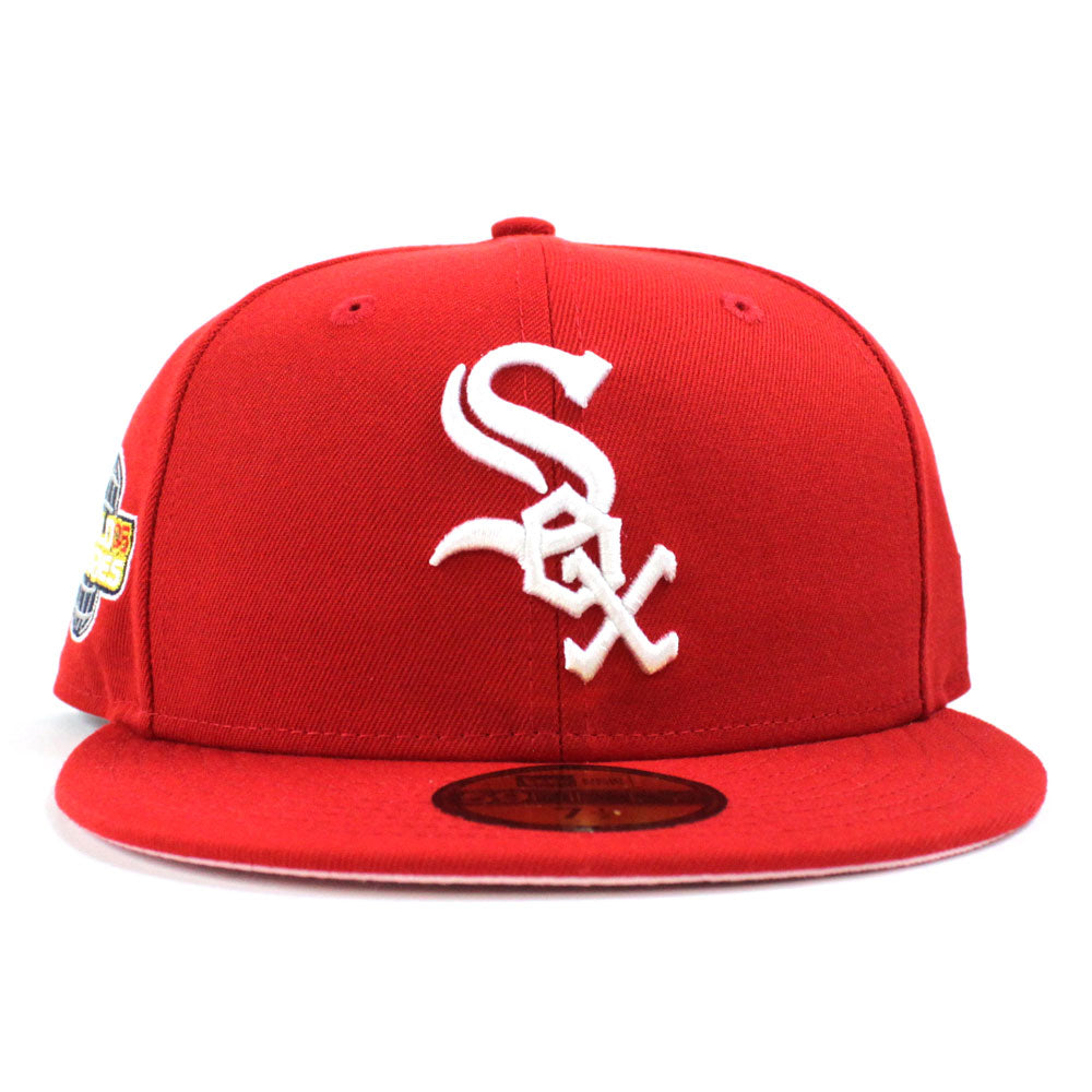 Chicago White Sox 2005 World Series New Era Fitted 59Fifty Hat (Red Pink  Under Brim)