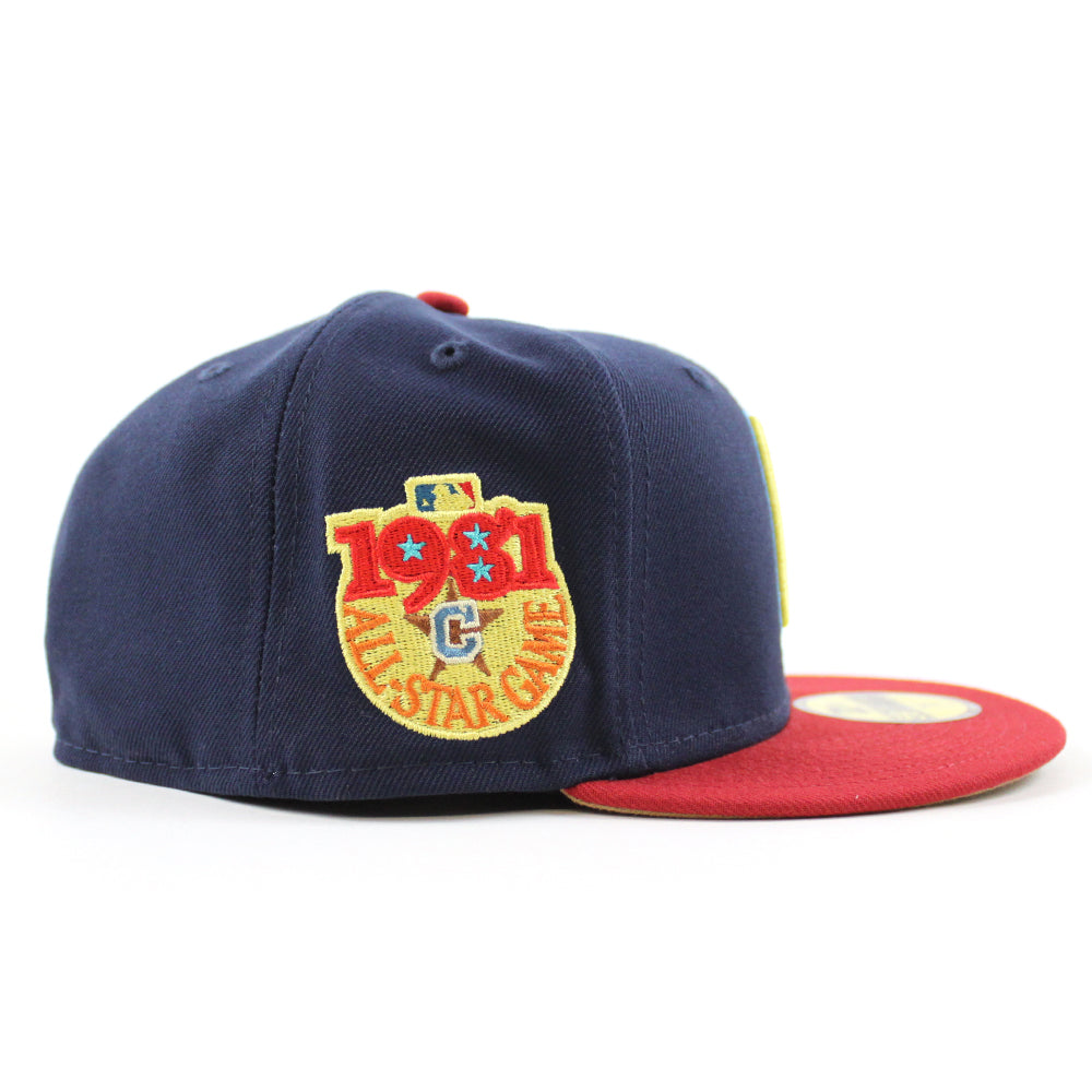 Cleveland Indians 1981 All Star Game New Era 59Fifty Fitted Hat (OCEANSIDE  BLUE PINOT RED KHAKI Under Brim)
