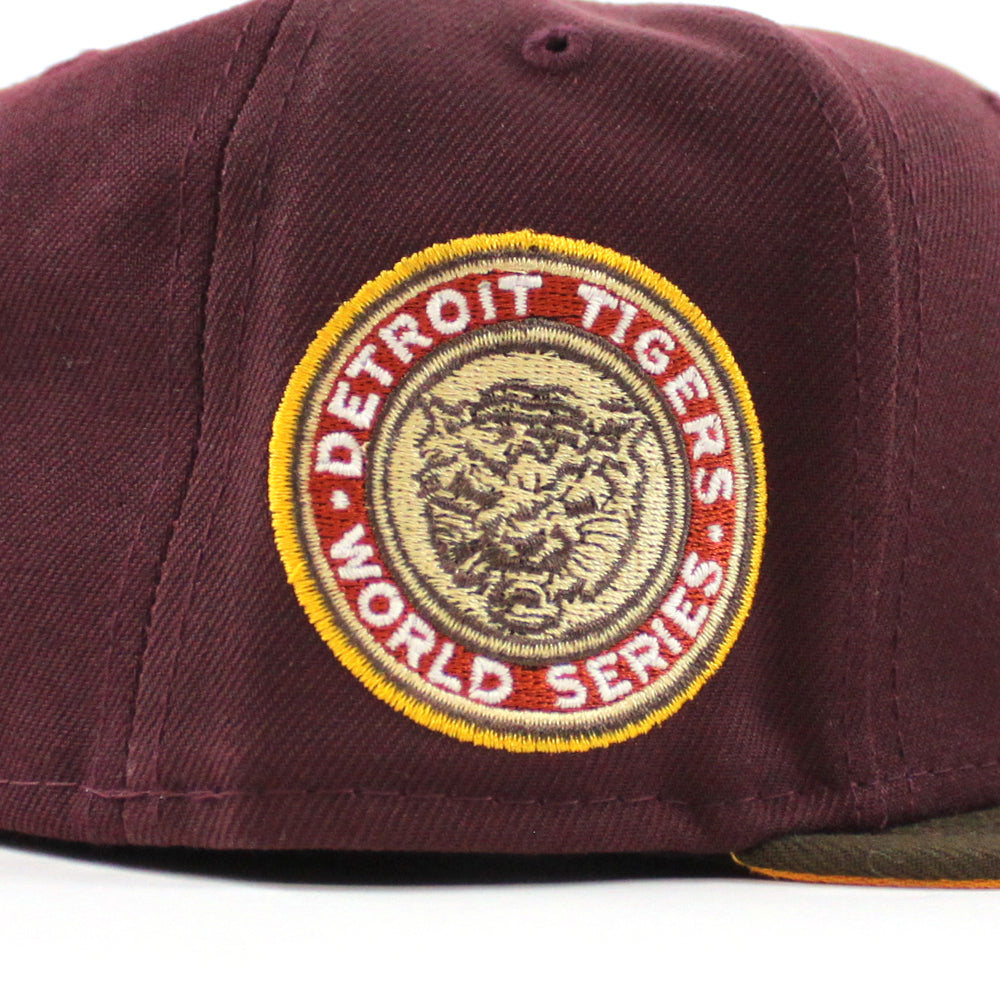 New Era x Politics Detroit Tigers 59FIFTY Fitted Hat - Maroon/Sand, Size 7 1/8 by Sneaker Politics