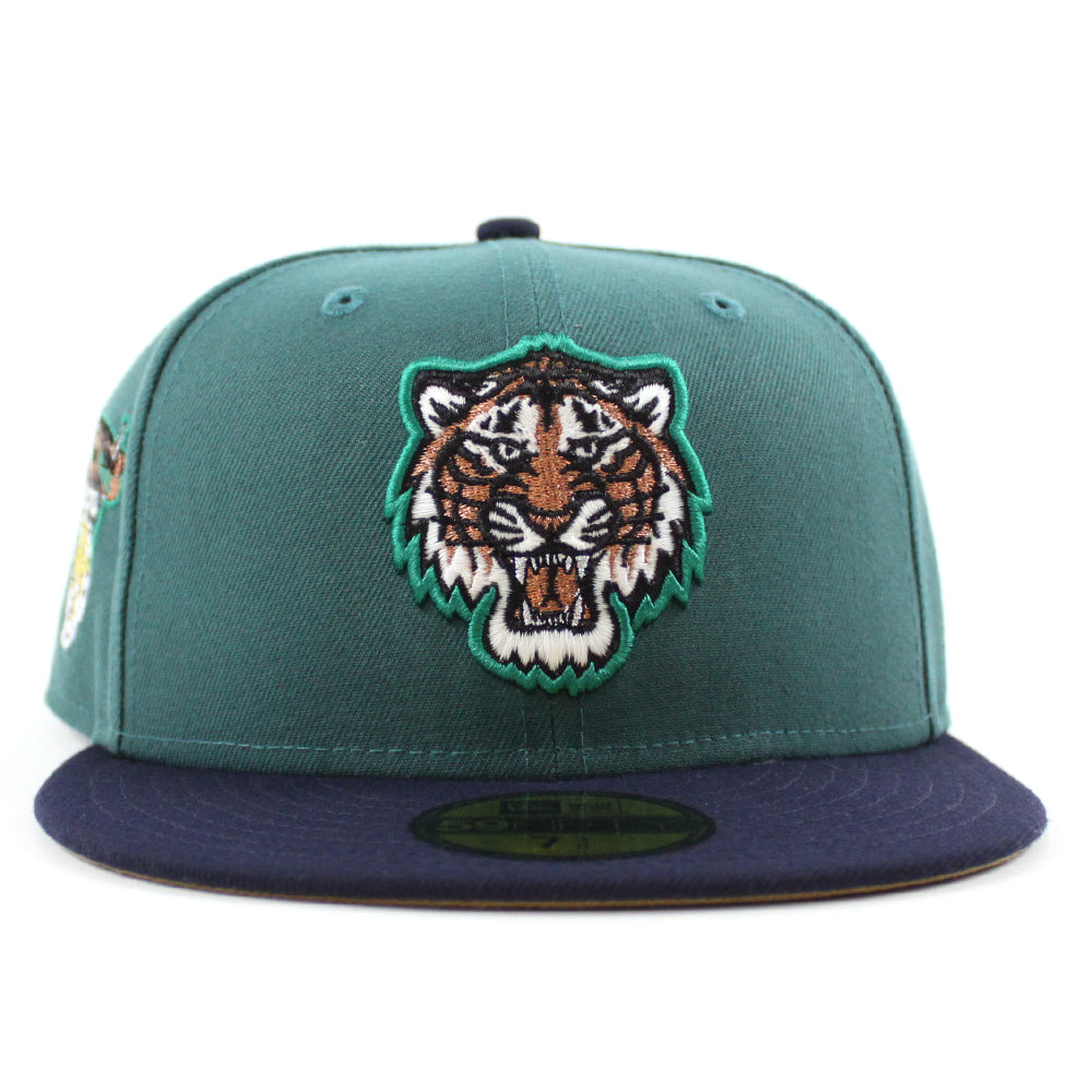 Detroit Tigers 2000 TIGER STADIUM New Era 59Fifty Fitted Hat (Glow in the  Dark Needle Green Navy Khaki Under Brim)