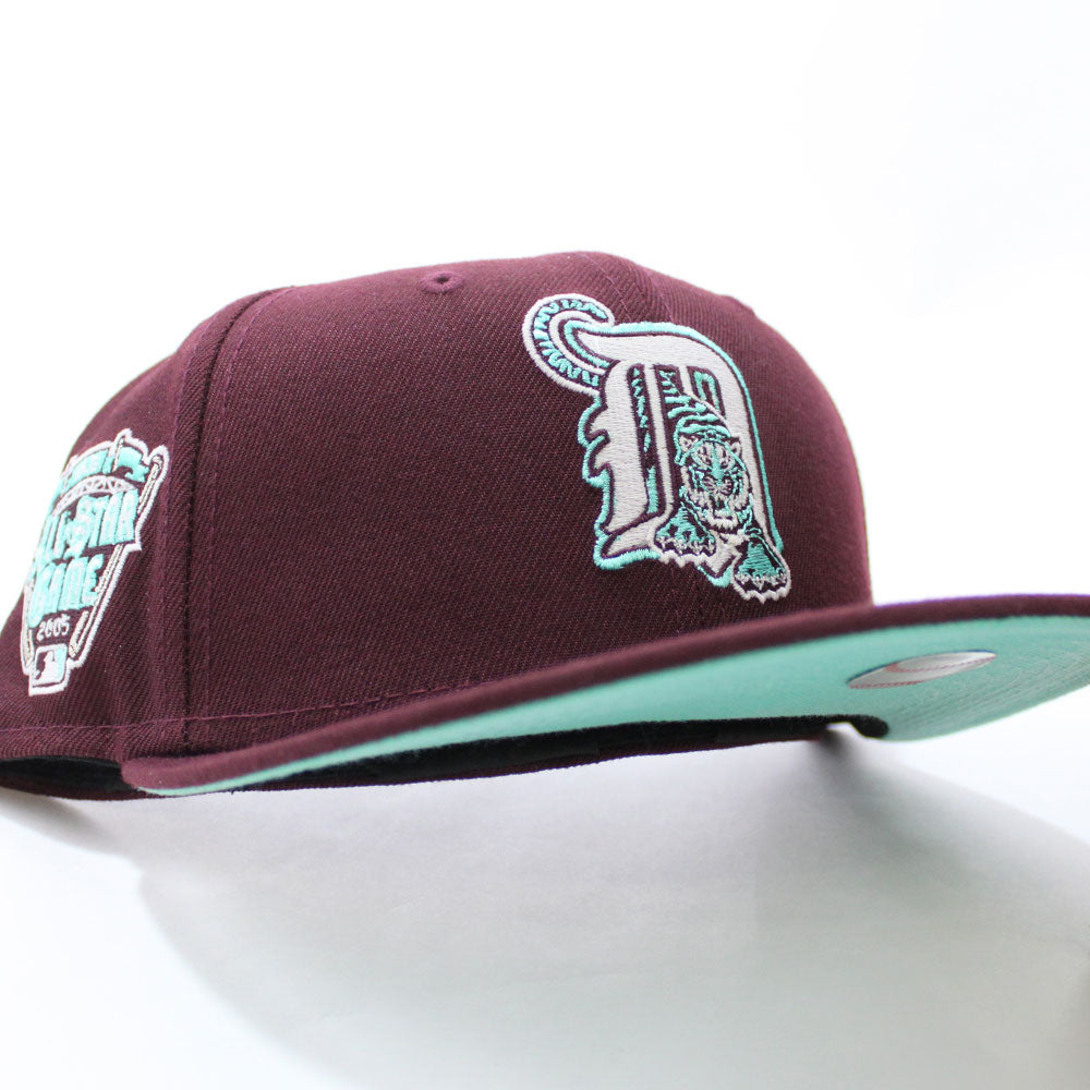 Detroit Tigers 2005 All-Star Game New Era 59Fifty Fitted Hat (Glow in the  Dark Maroon Mint Under Brim)