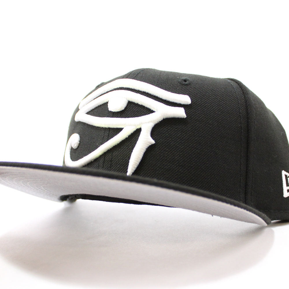 Eye of Horus New Era 59Fifty Fitted Hats (Black White Gray