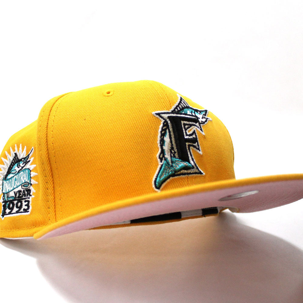 New Era Royal/Red Florida Marlins Alternate Throwback Logo Primary Jewel Gold Undervisor 59FIFTY Fit