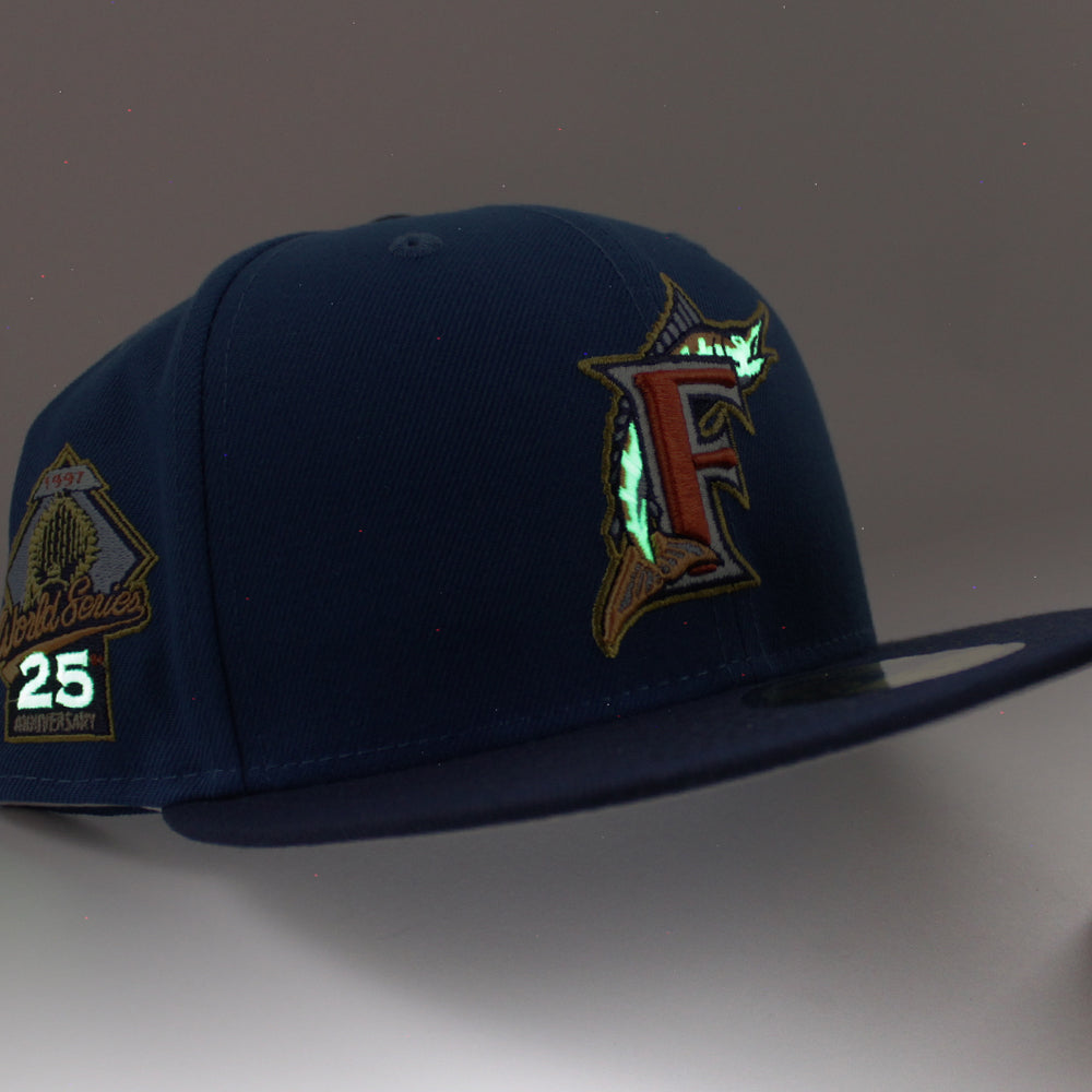 Florida Marlins New Era Fitted Hat 7 1/2 59/50 10 Year Anniversary Patch