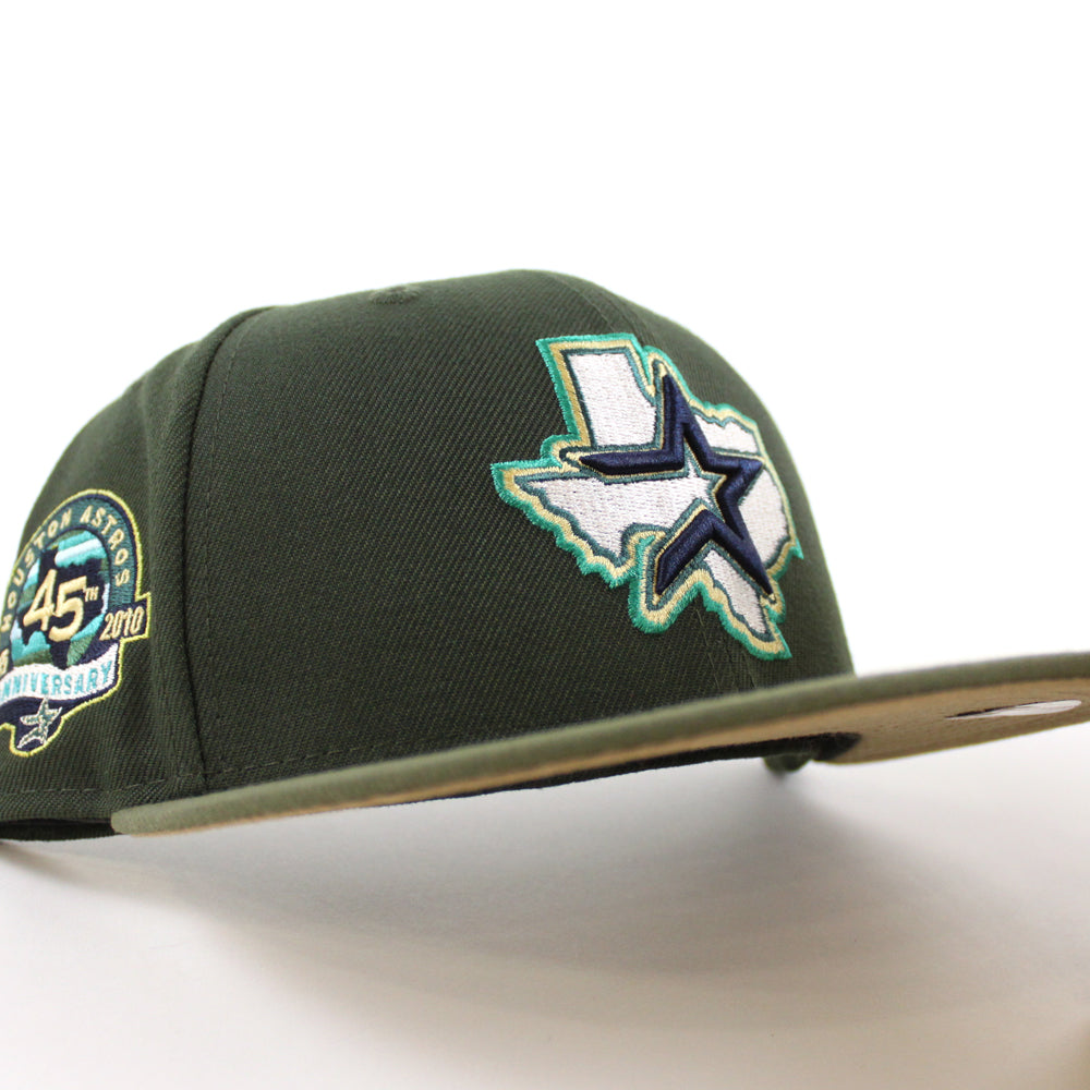 New Era Houston Astros Beer Pack 45th Anniversary Patch Hat Club Exclusive 59FIFTY Fitted Hat Kelly Green/Black