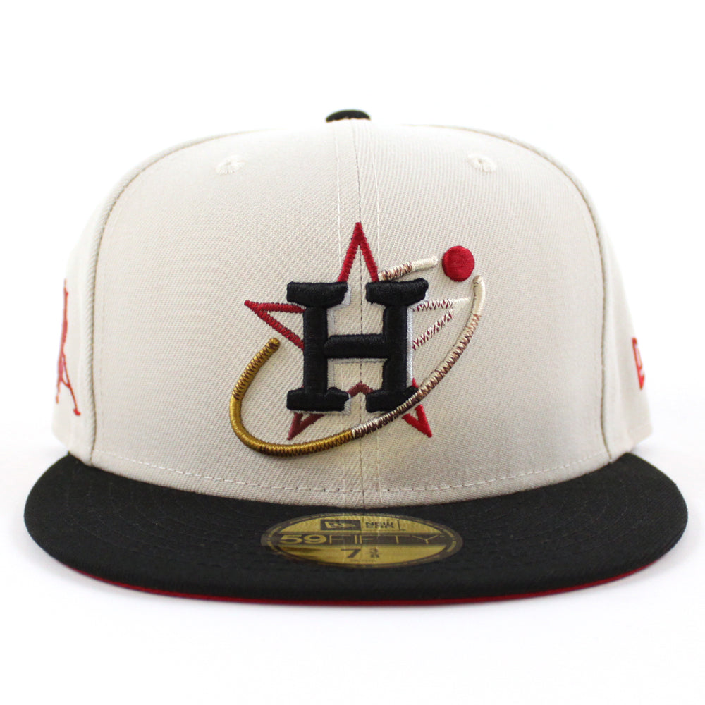 Houston Astros CITY CONNECT ROVER New Era 59Fifty Fitted Hat (STONE BLACK  SCARLET Under Brim)