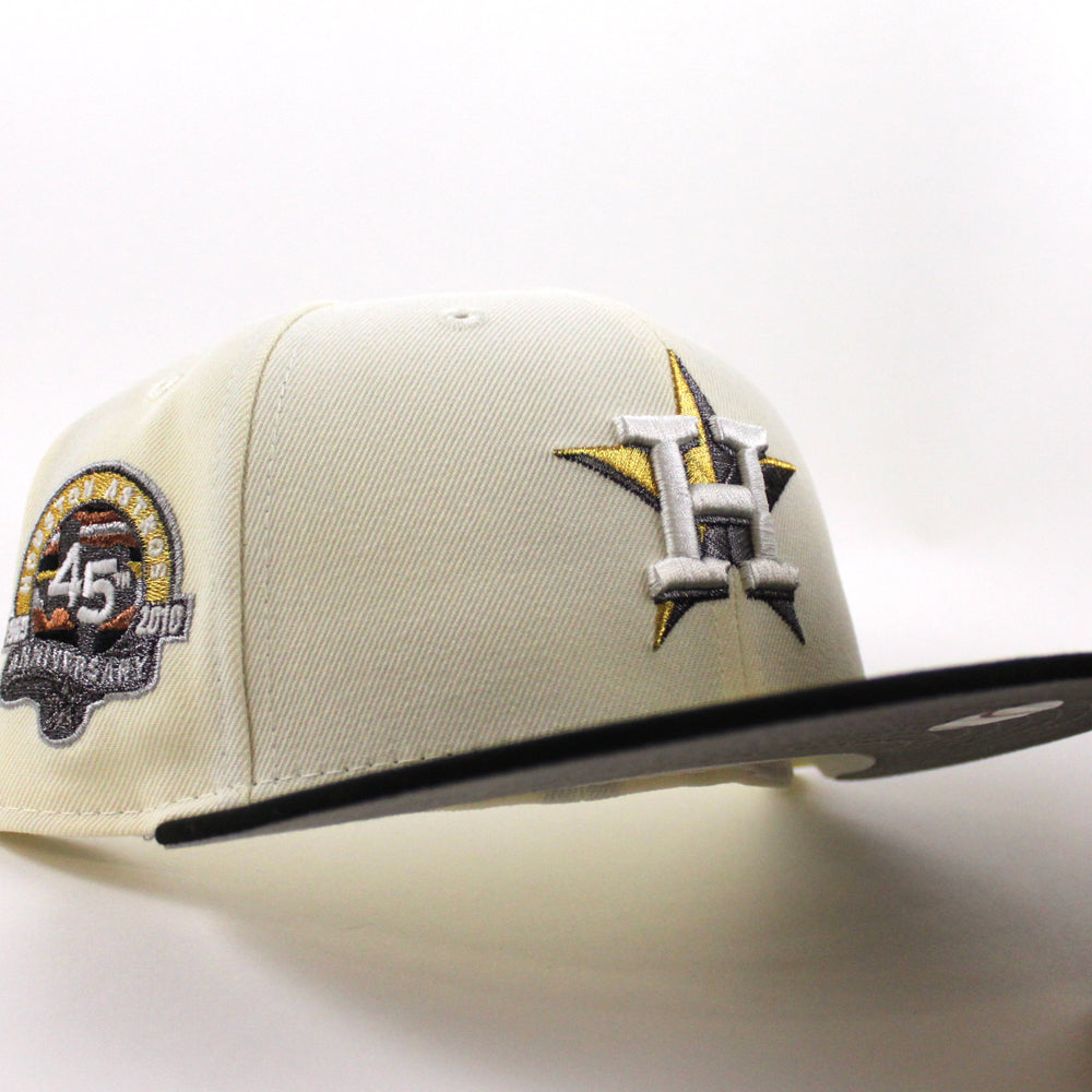 Houston Astros 45Th Anniversary New Era 59Fifty Fitted Hat Chrome Whi ECAPCITY