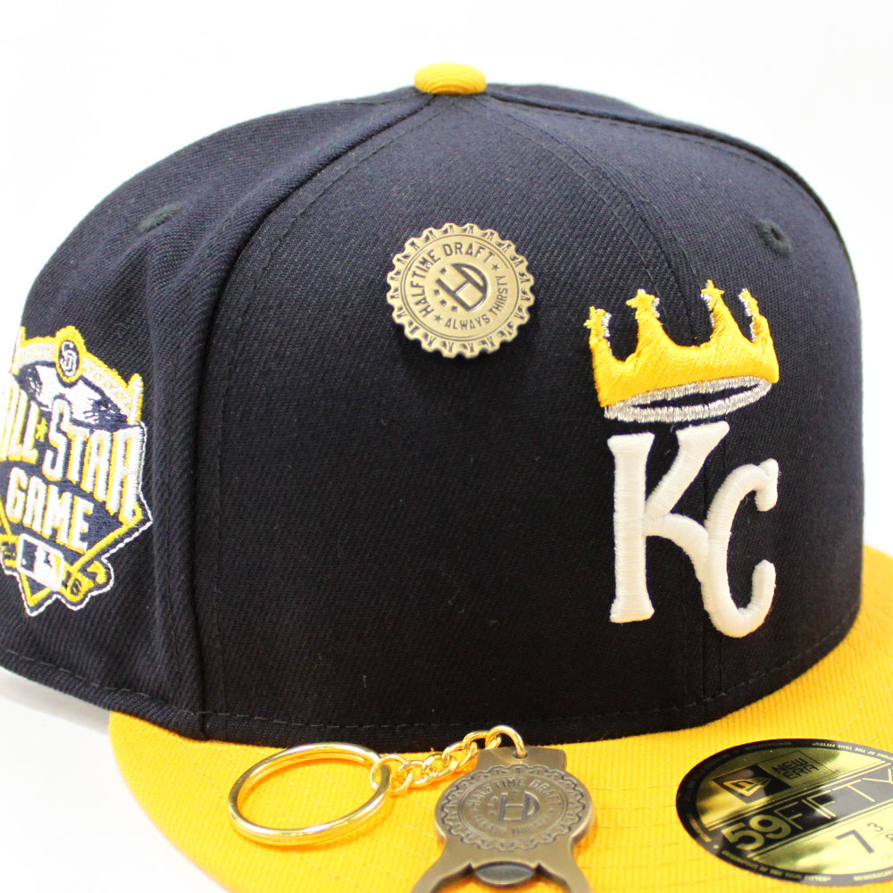 Kansas City Royals Mitchell & Ness Bases Loaded Fitted Hat - Royal/Tan