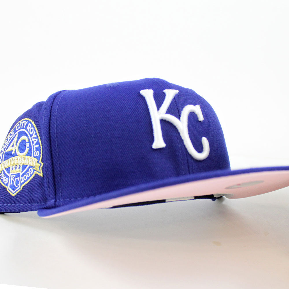 Men's Kansas City Royals New Era Gray/Black 40th Anniversary Undervisor  59FIFTY Fitted Hat