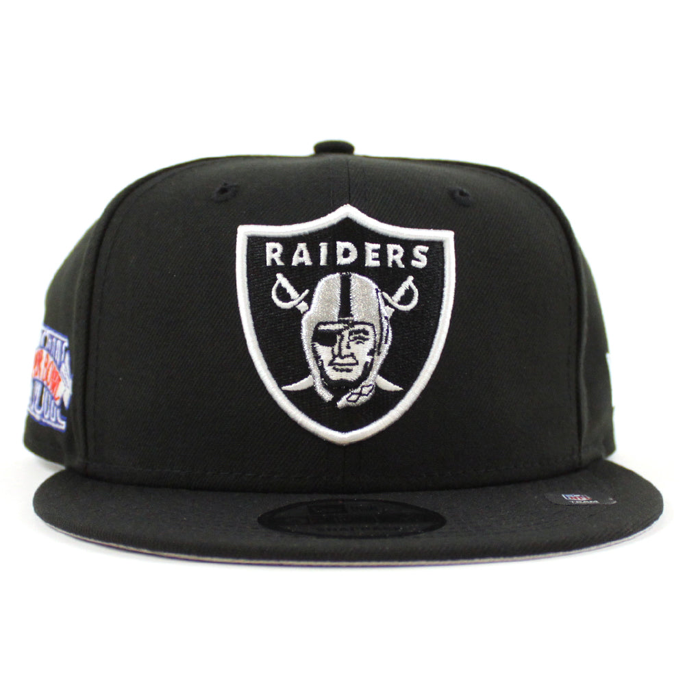 Las Vegas Raiders Super Bowl New Era 9Fifty Snapback Cap (Team Color Gray  Under Brim)