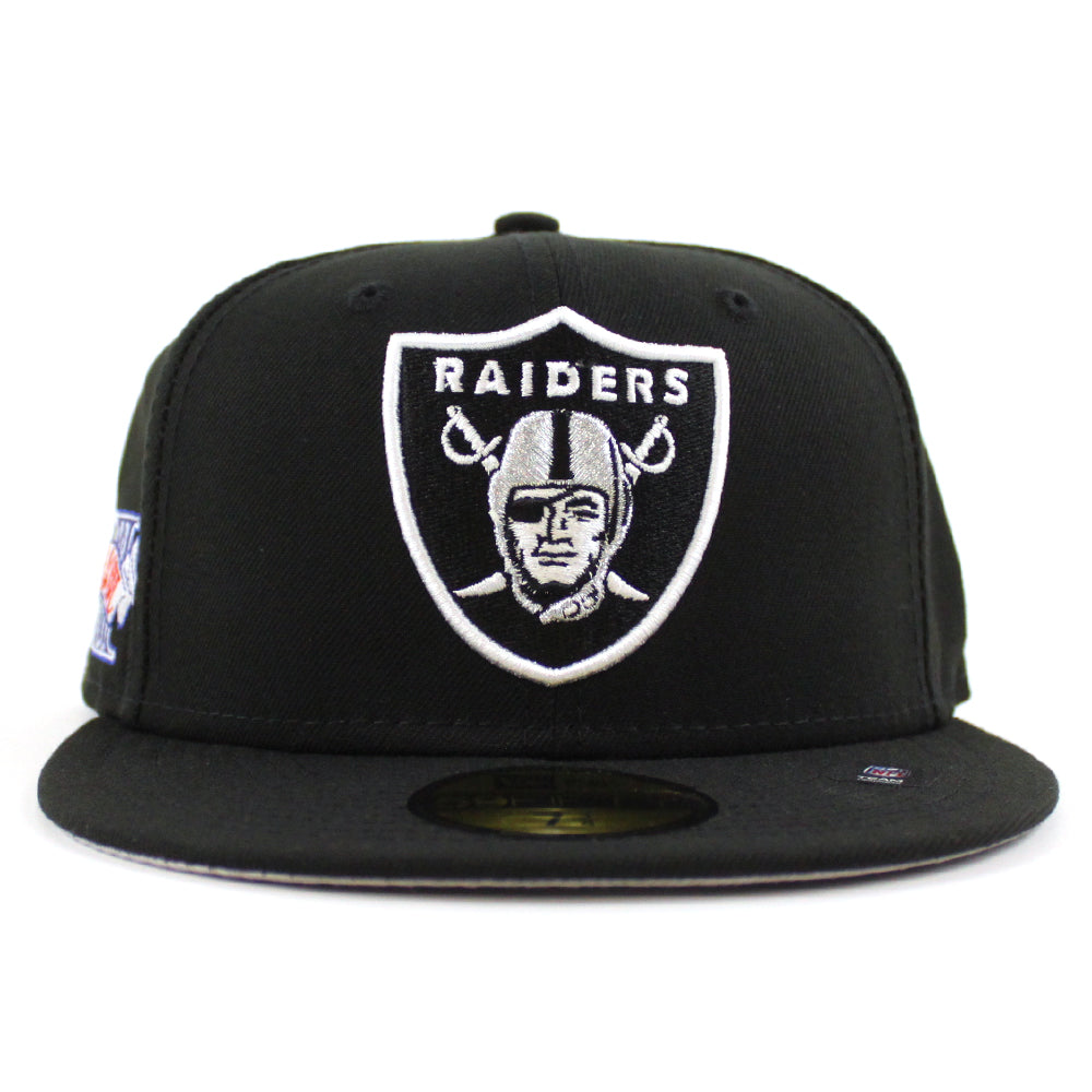 Las Vegas Raiders New Era Custom Black Patches All Over 59FIFTY Fitted Hat, 7 5/8 / Black