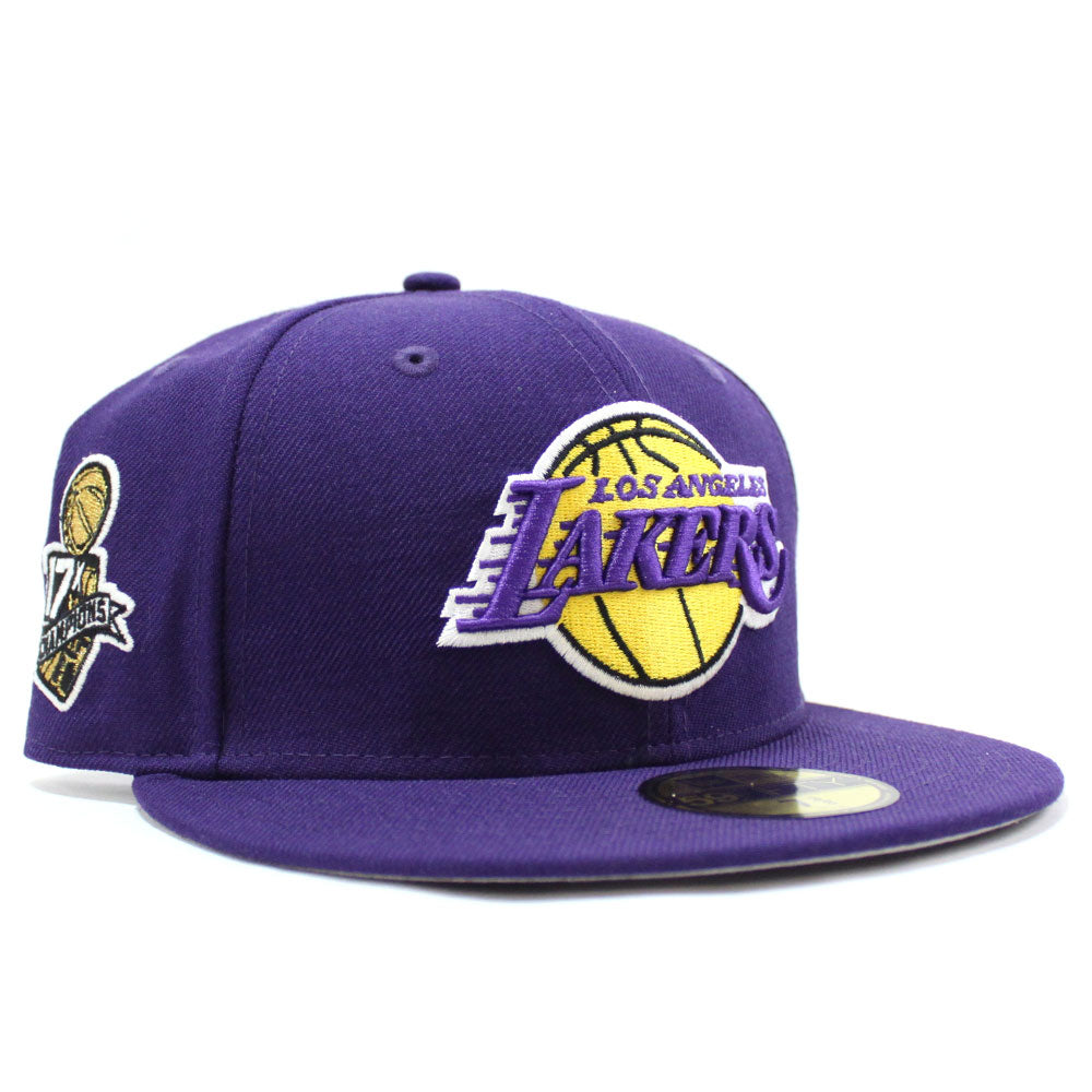 Los Angeles Lakers 17X Champions New Era 59Fifty fitted NBA Cap Hat blue  71/4