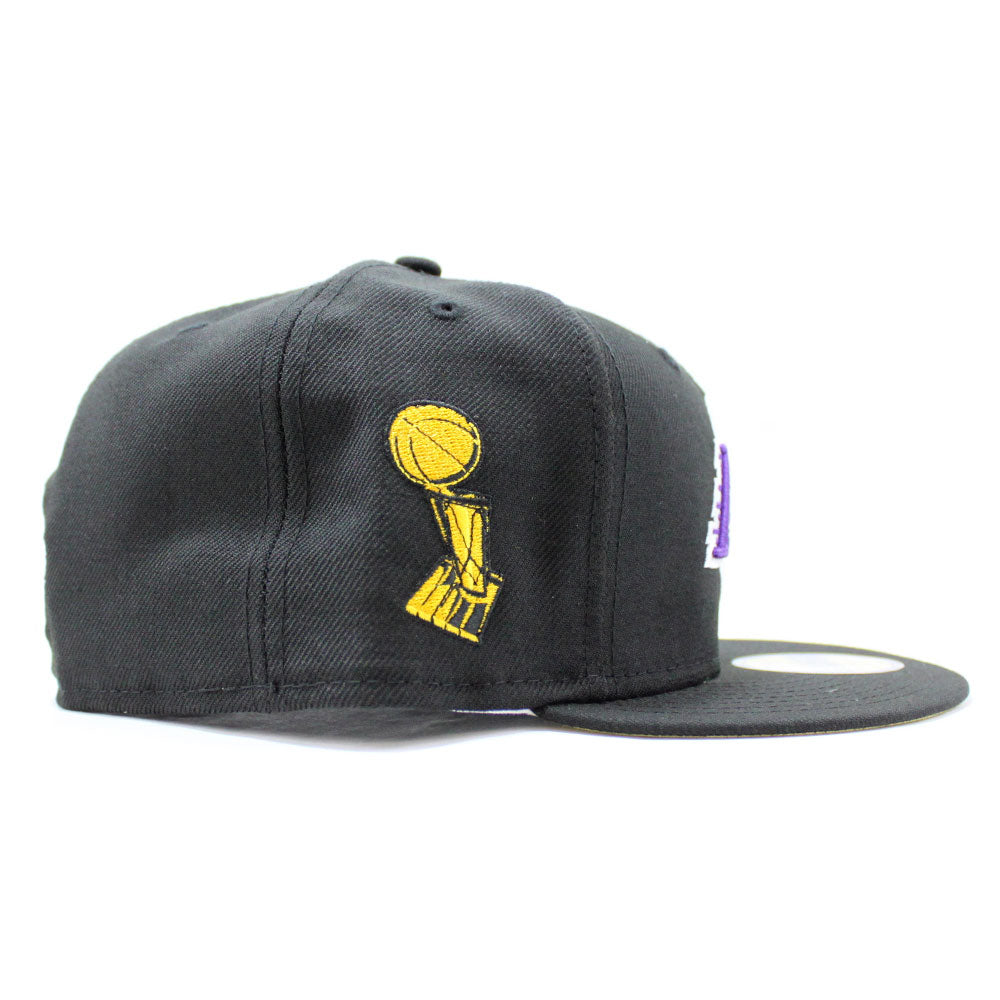 New Era 59Fifty Los Angeles Lakers Yellow Bottom Men's Fitted Hat Blac