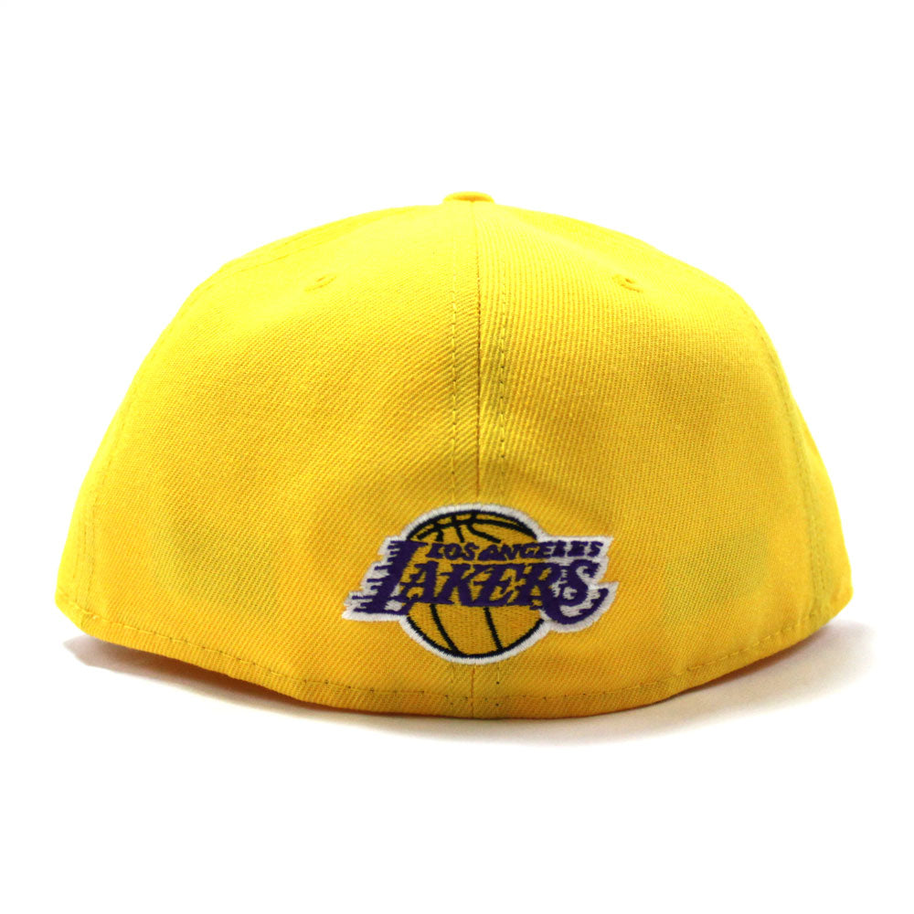 Men's New Era Cream Los Angeles Lakers Piped Pop Panel 59FIFTY Fitted Hat
