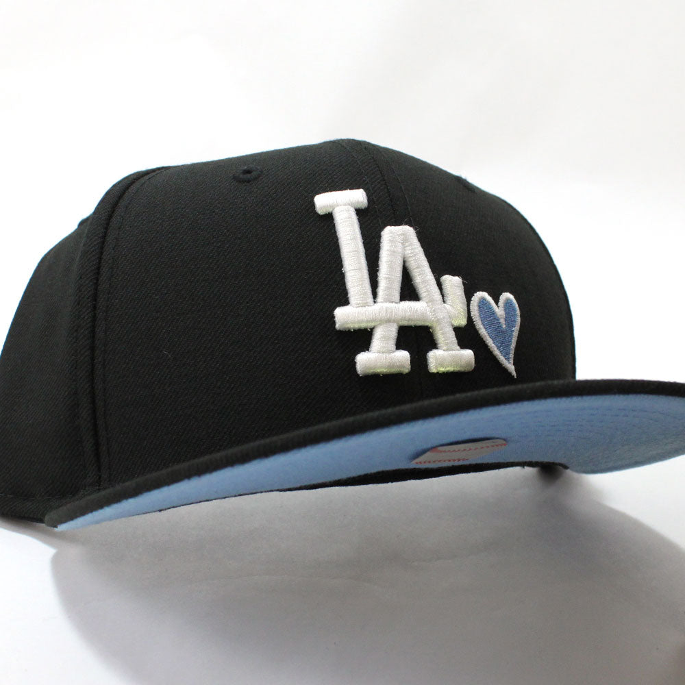 Sky Blue Grey Brim Fitted Lids Love Los Angeles Dodgers New Era