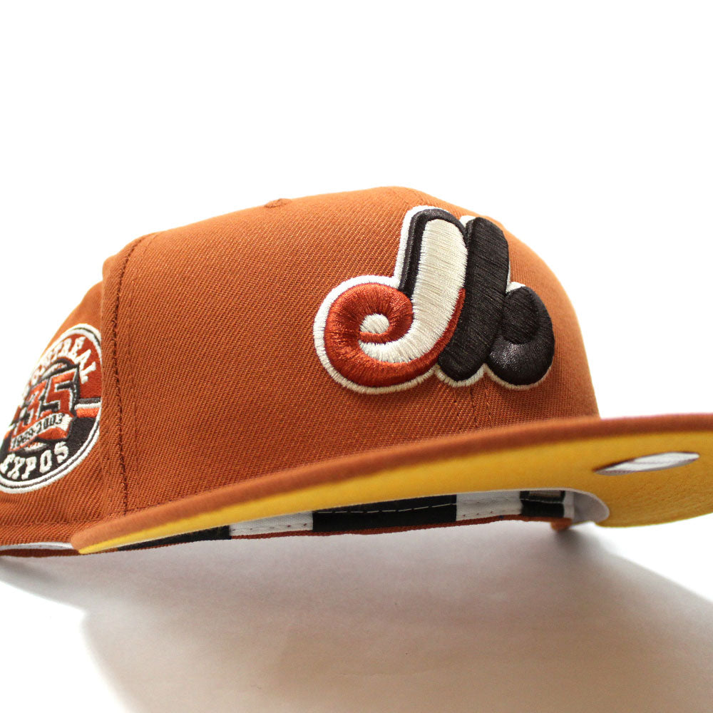 Montreal Expos 35TH Anniversary New Era Fitted 59Fifty Hat (Rust Gold ...