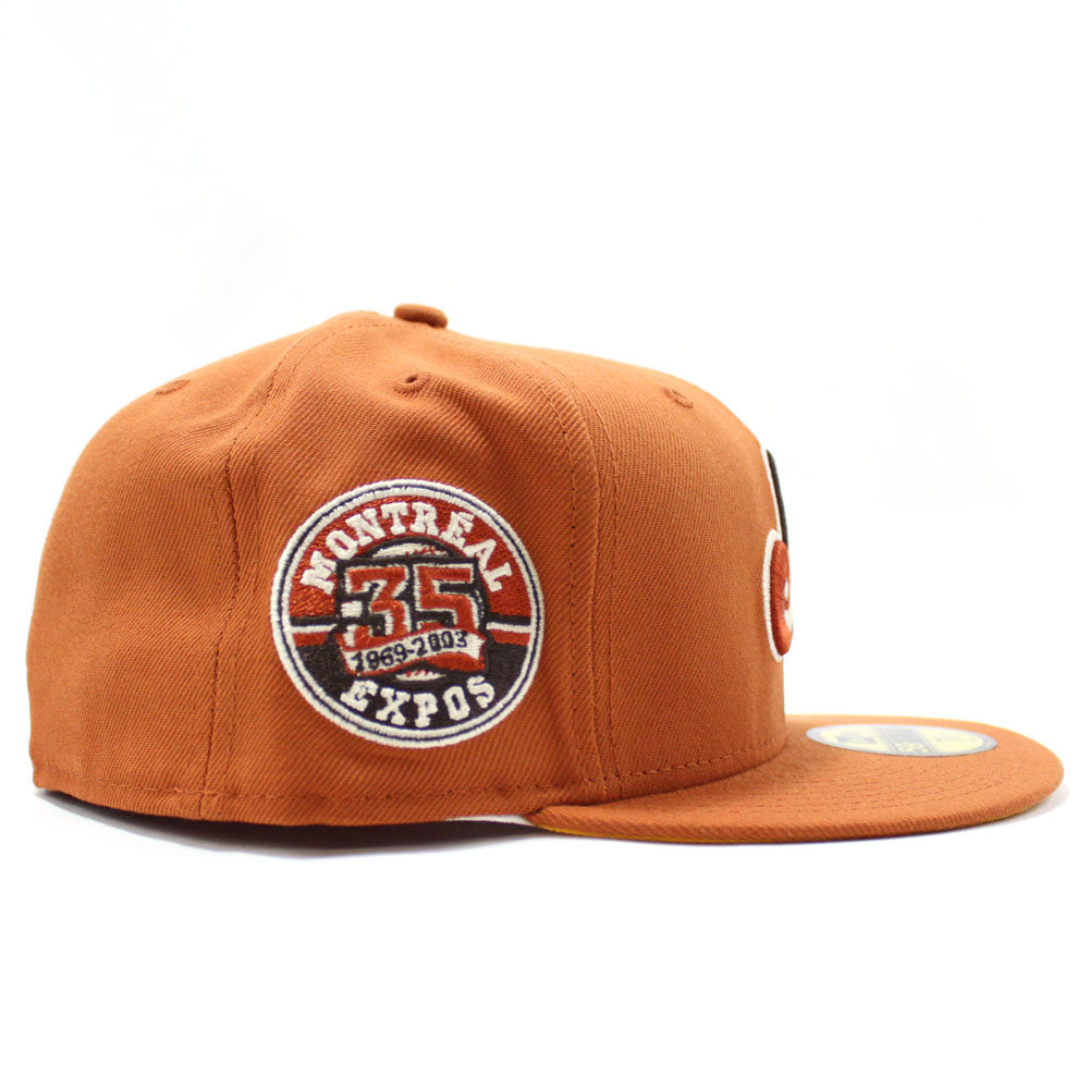 Expos Rust Hat Montreal Expos 35TH Anniversary New Era Fitted 59Fifty Hat (Rust Gold ...