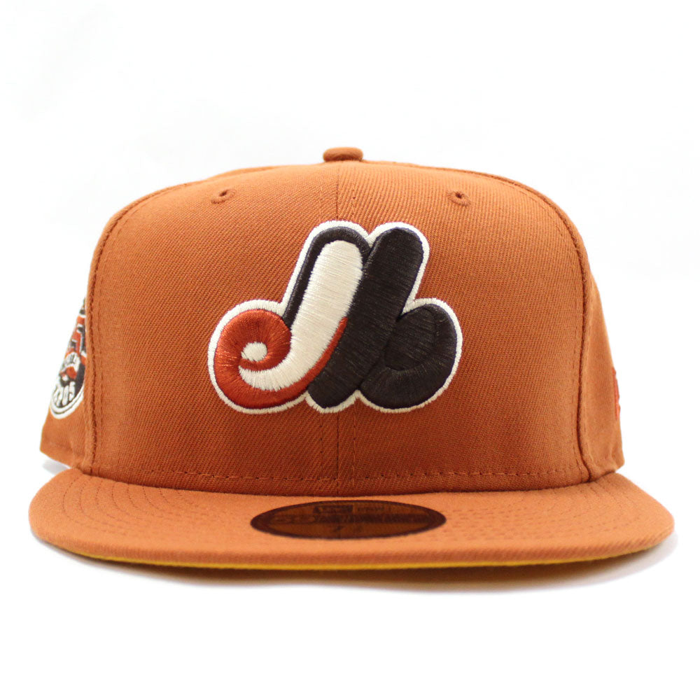 Expos Rust Hat Montreal Expos 35TH Anniversary New Era Fitted 59Fifty Hat (Rust Gold ...