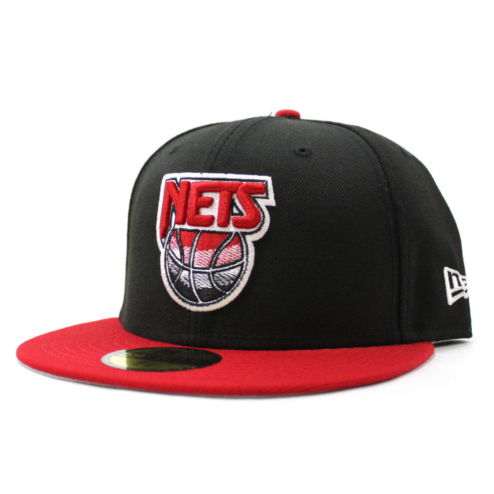 New Jersey Nets LOGOMAN Navy-White-Red Fitted Hat by New Era