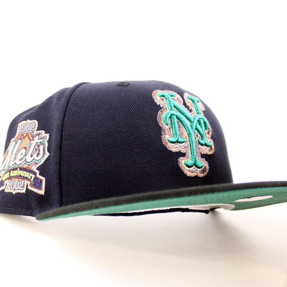 New York Mets 1962 Mets 40th Anniversary New Era 59FIFTY Fitted Hat (Navy Black Emerald Under BRIM) 7