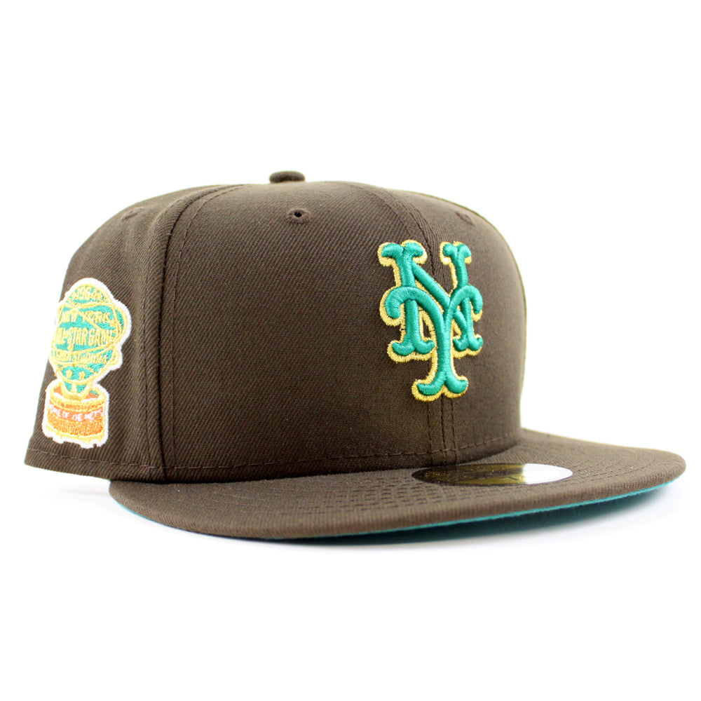 New York Mets 1964 All Star Game 59Fifty New Era Fitted Hat (Walnut  Turquoise Under Brim)