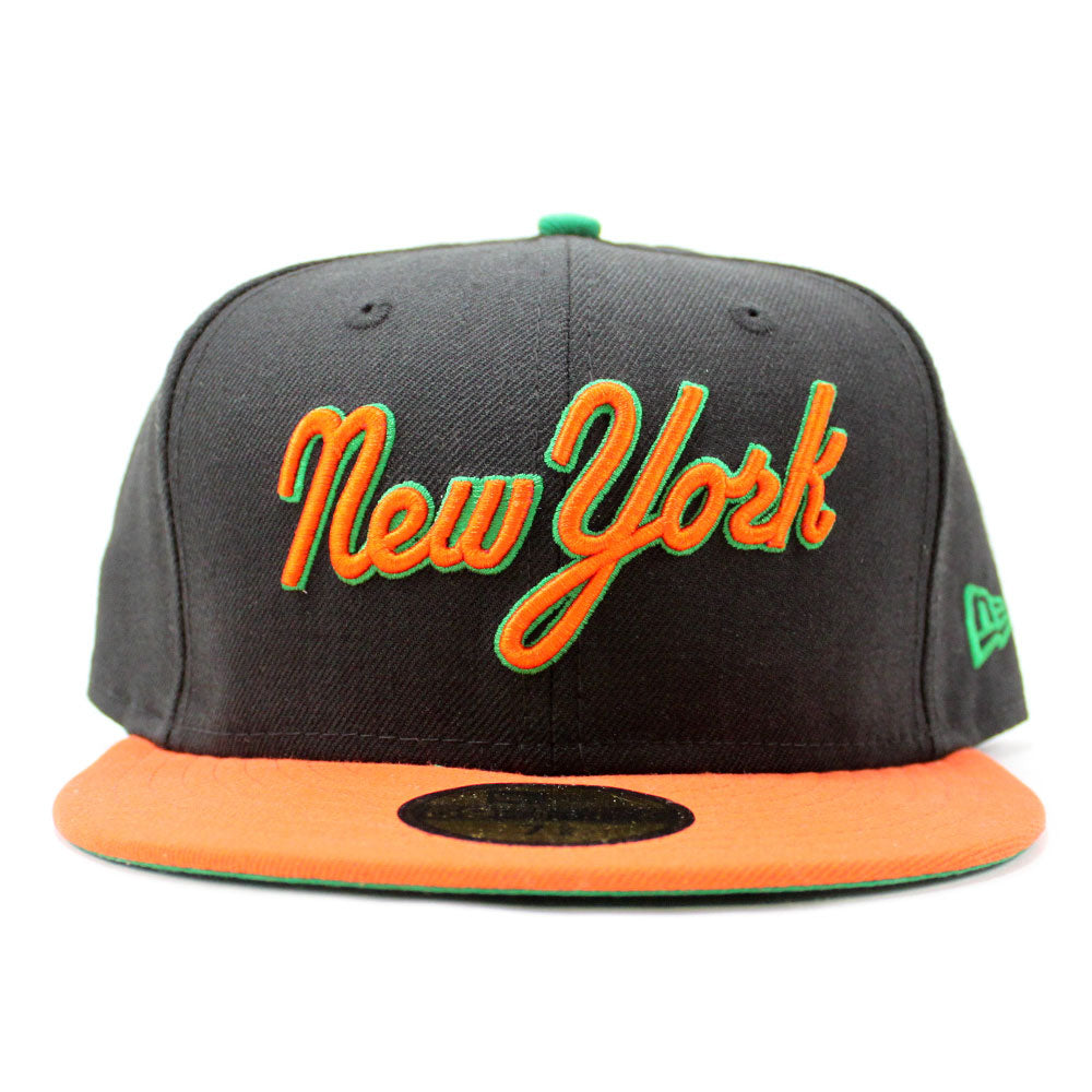 New York Mets New Era 59Fifty Fitted Hat (Black Orange Green