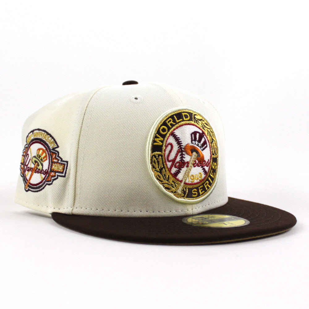 New York Yankees New Era 1956 World Series 59FIFTY Fitted Hat - White/Brown
