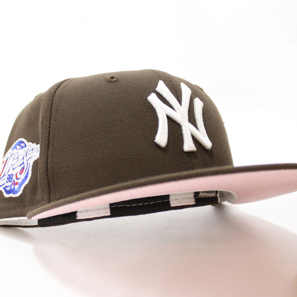 Brown yankee fitted pink brim Clearance