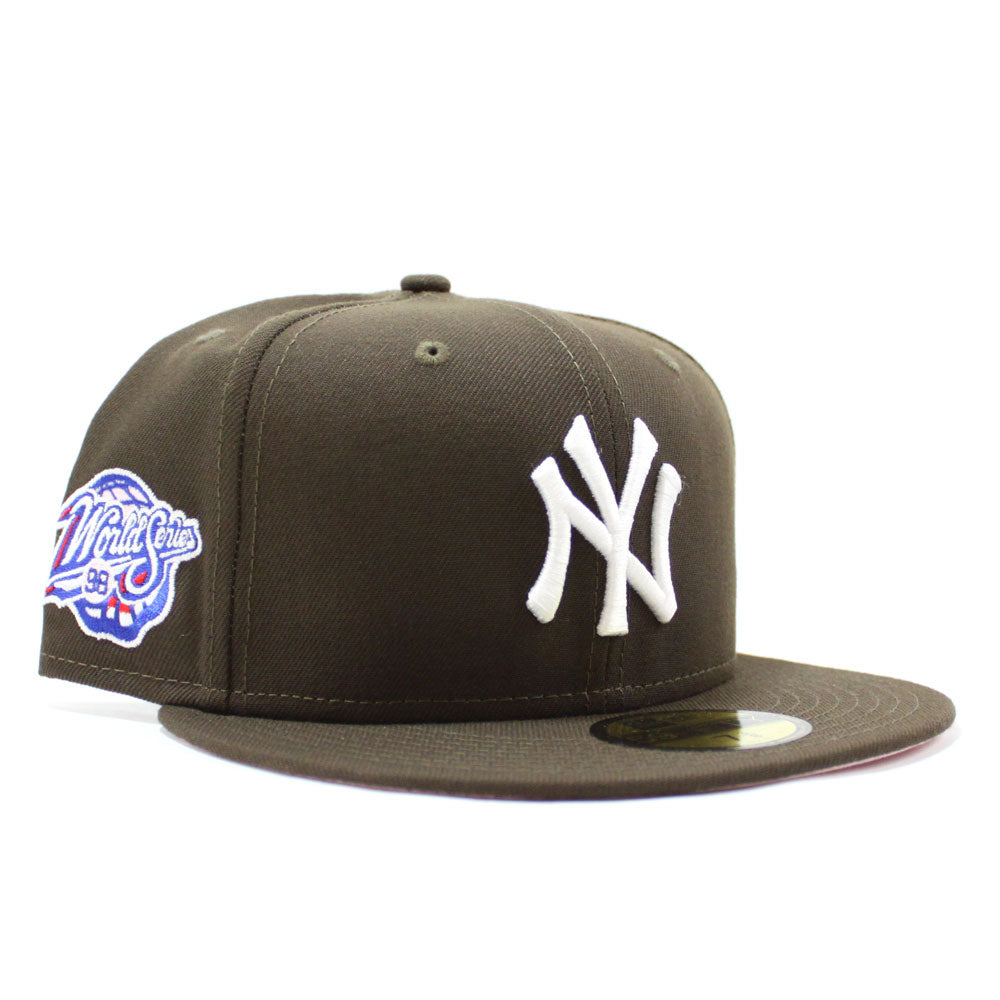 New York Yankees 1998 World Series 59Fifty New Era Fitted Hat (Brown Pink  Under Brim)