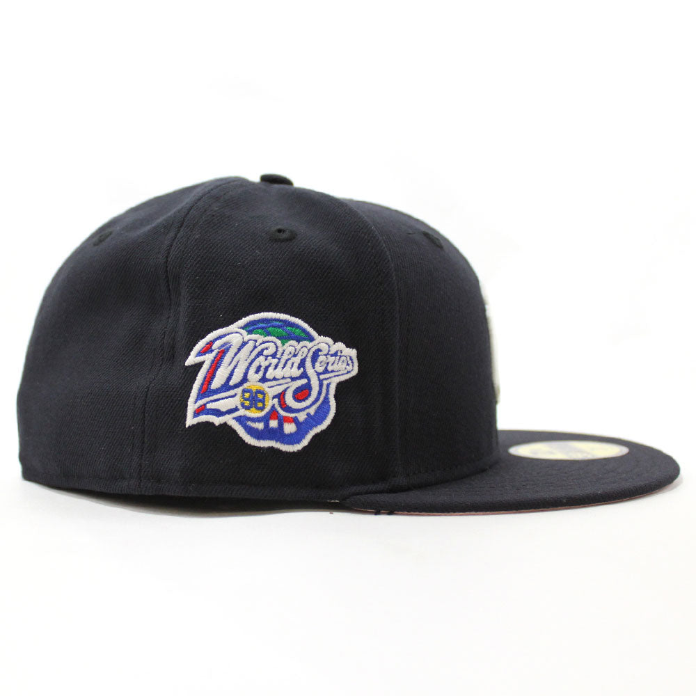 Love New York Yankees 1998 World Series New Era 59Fifty Fitted Hat (Glow in  the Dark Sky Blue Pink Under Brim)