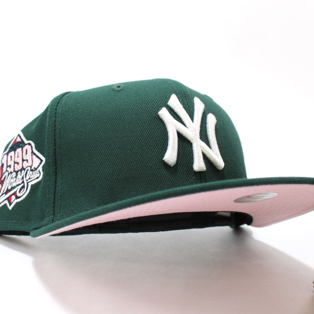 New York Yankees 1999 World Series New Era 59Fifty Fitted Hat (Dark Green  Pink Under Brim) - Pink Bottom New Era Hats - Pink under Visor MLB 59Fifty  Fitted Caps – ECAPCITY