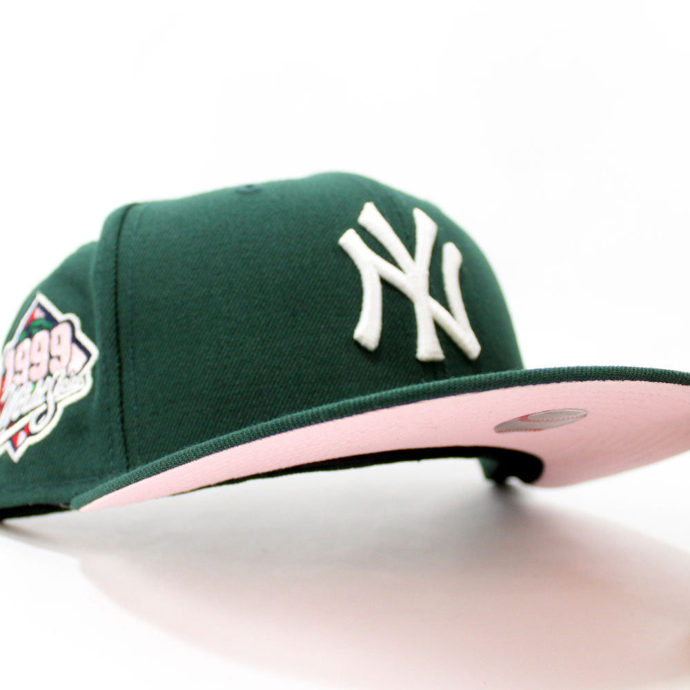 New York Yankees 1999 World Series New Era 59Fifty Fitted Hat (Dark Green  Pink Under Brim)
