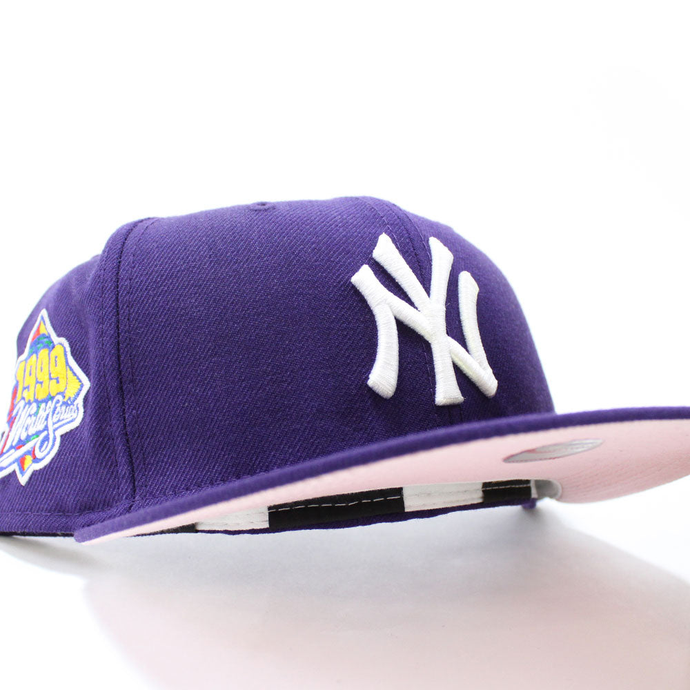 New York Yankees 1999 World Series New Era 59Fifty Fitted Hat (Purple Pink  Under Brim)