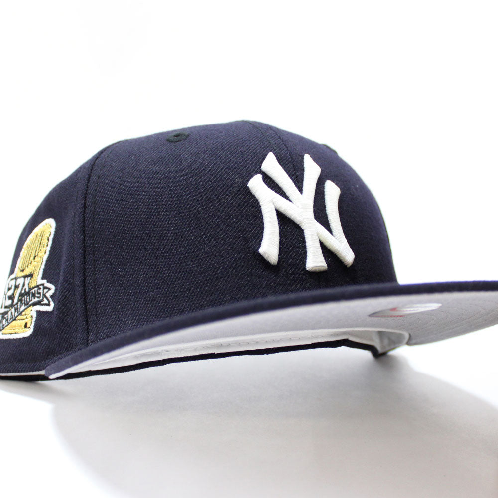 7 7/8 - New York NY Yankees 27x World Champions New Era Fitted Hat W/ Grey  UV