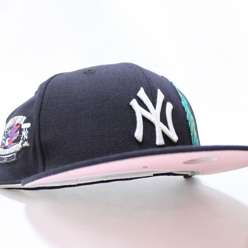 Navy blue yankee hat pink brim Clearance