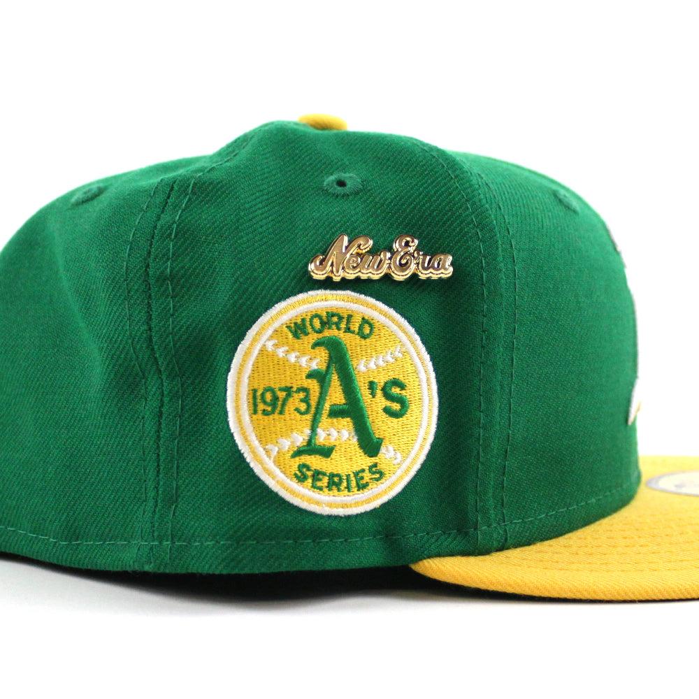 Oakland Athletics 1973 World Series New Era 59Fifty Fitted Hat (59FIFTY DAY  - Team color Green Under Brim)