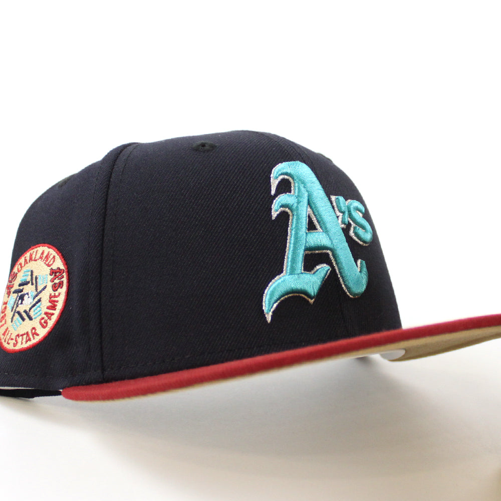 Oakland Athletics 1987 All Star Game New Era 59FIFTY Fitted Hat (Navy Cardinal Khaki Under BRIM) 7 1/8