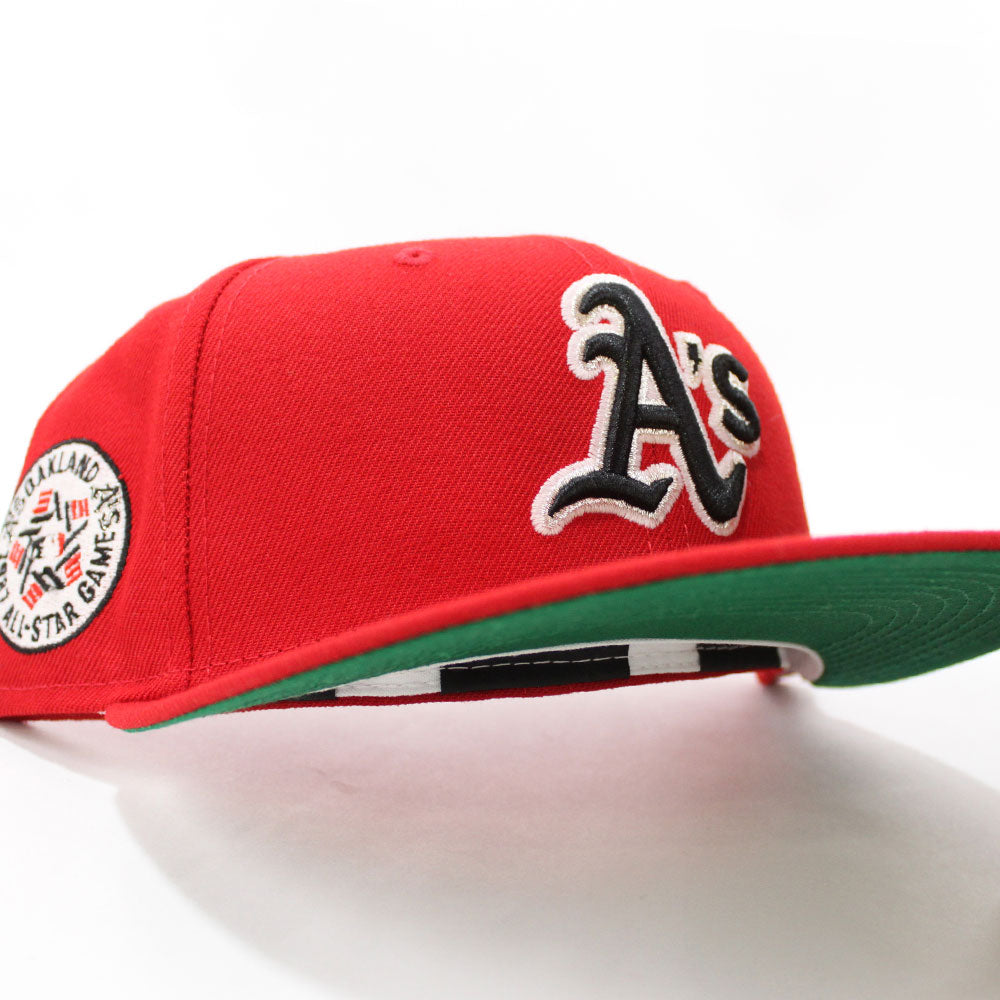 Red and green baseball caps sales