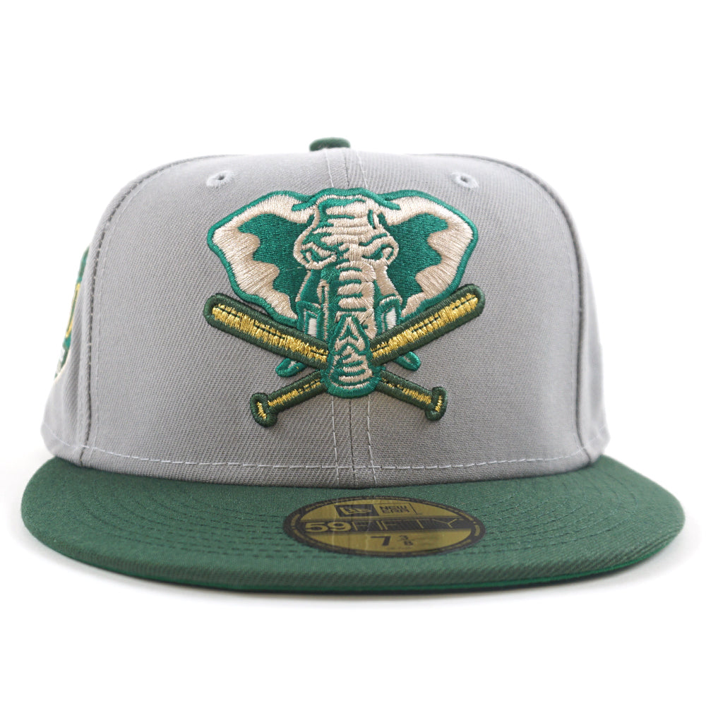 7 3/8 oakland athletics yellow/kelly green 25th anniversary grey bottom  fitted